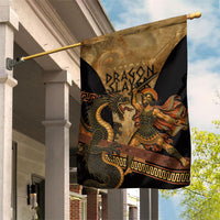 Cadmus Dragon Slayer Garden Flag Mythological Beast Battle Vintage Greek