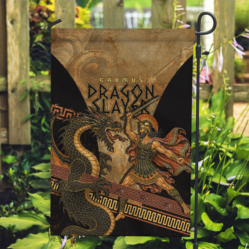 Cadmus Dragon Slayer Garden Flag Mythological Beast Battle Vintage Greek