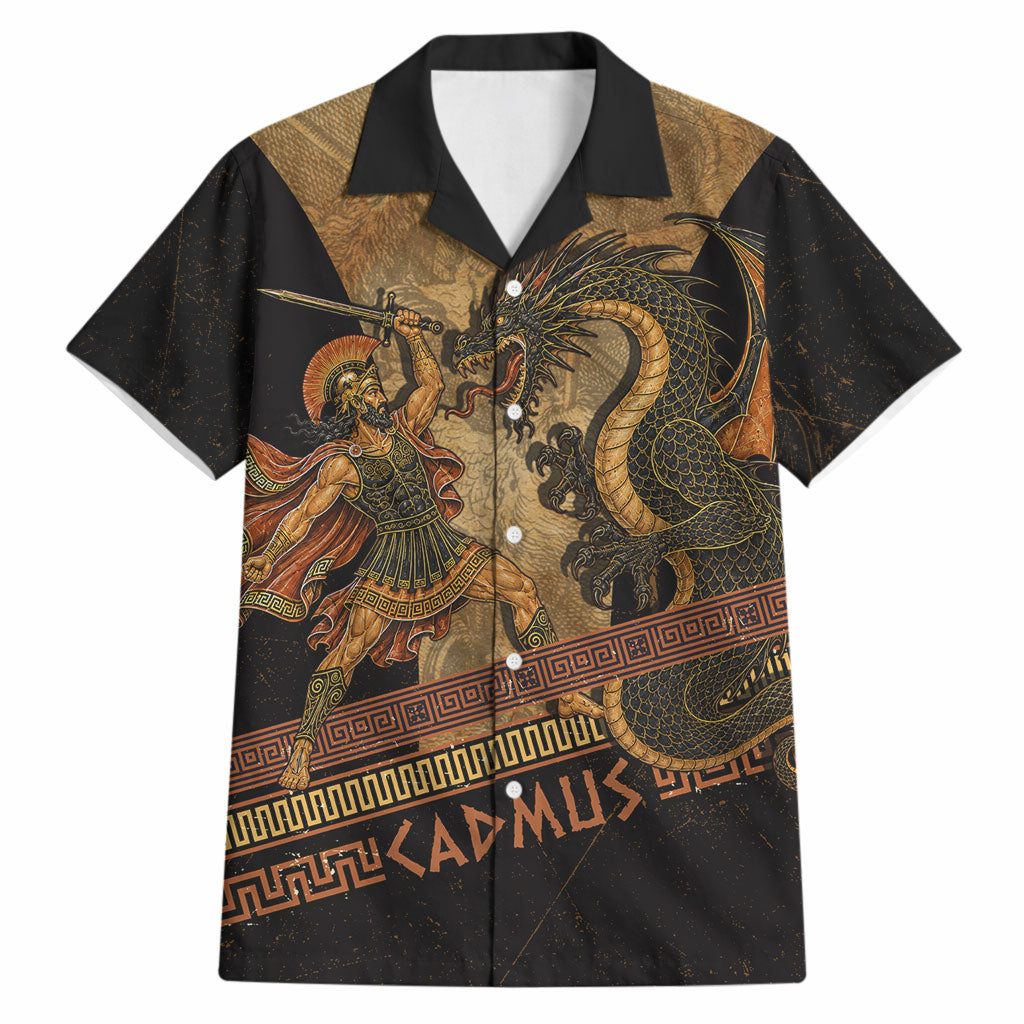 Cadmus Dragon Slayer Hawaiian Shirt Mythological Beast Battle Vintage Greek