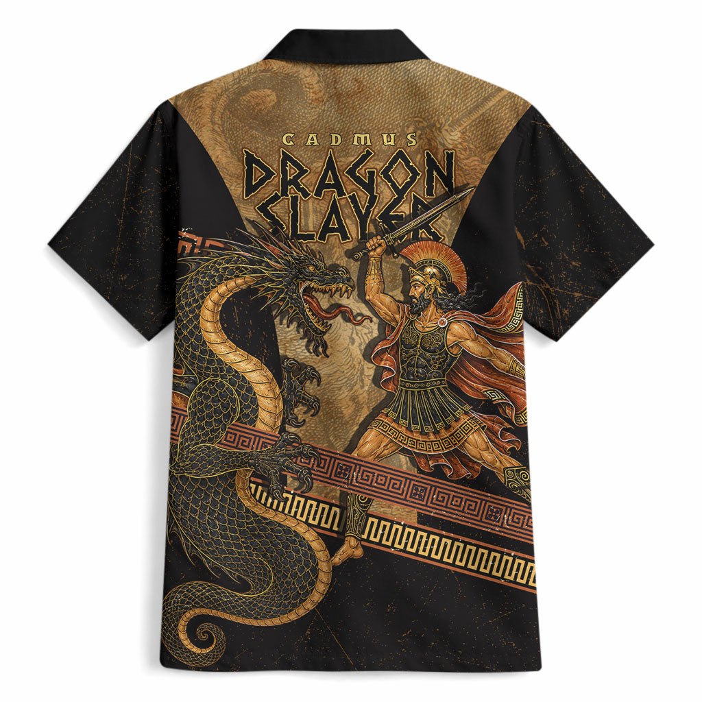 Cadmus Dragon Slayer Hawaiian Shirt Mythological Beast Battle Vintage Greek