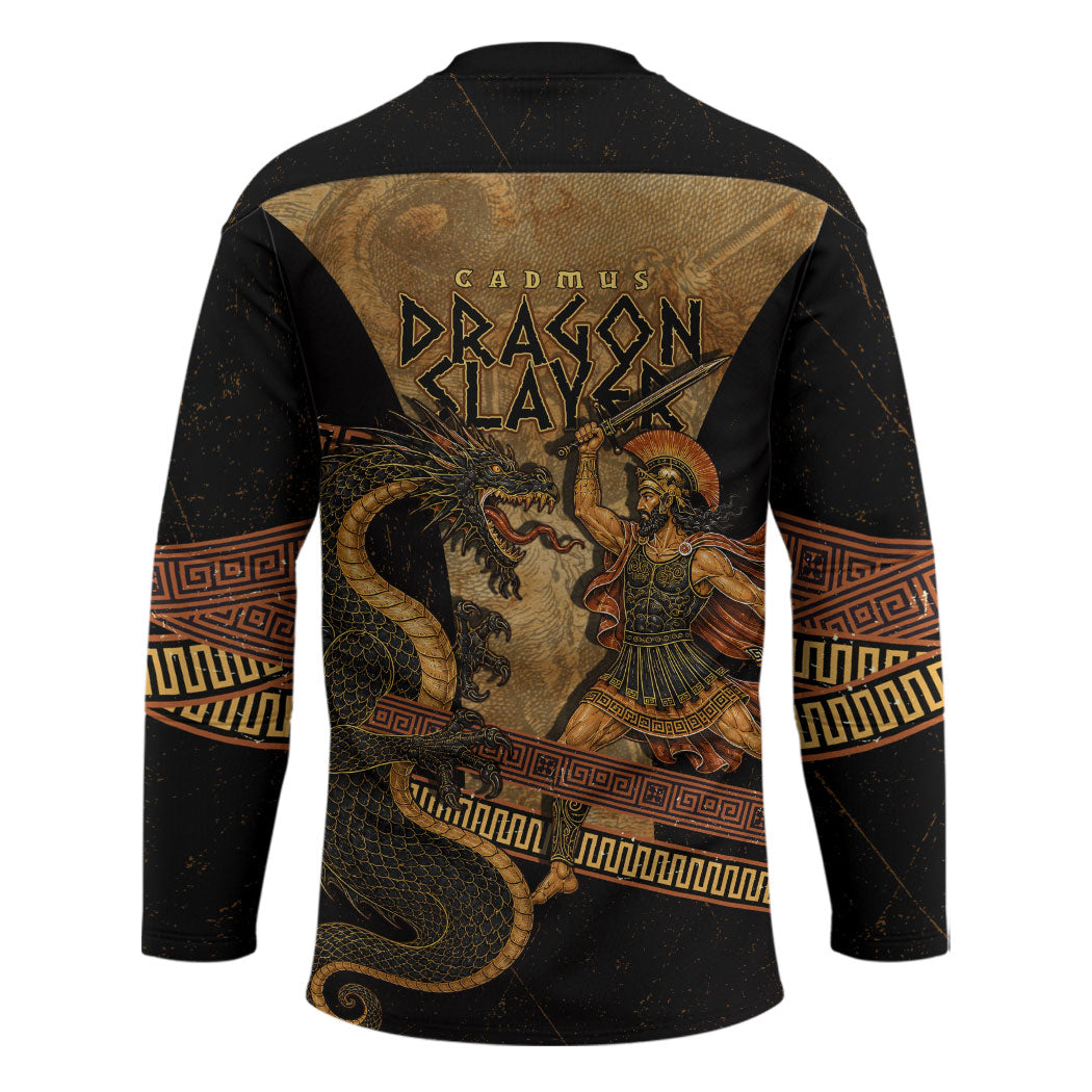 Cadmus Dragon Slayer Hockey Jersey Mythological Beast Battle Vintage Greek