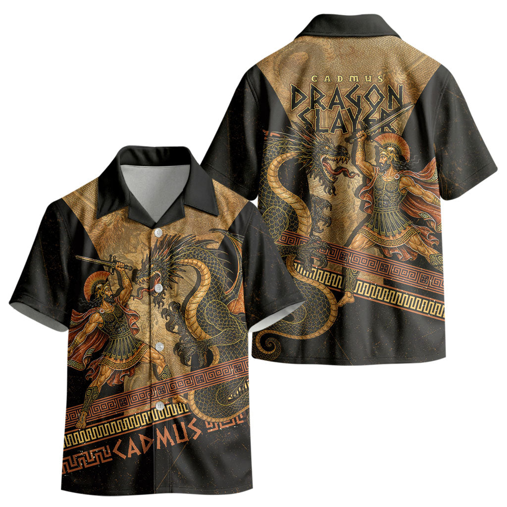 Cadmus Dragon Slayer Kid Hawaiian Shirt Mythological Beast Battle Vintage Greek