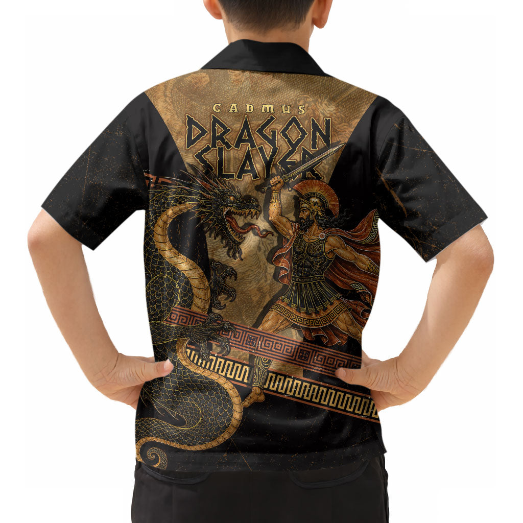 Cadmus Dragon Slayer Kid Hawaiian Shirt Mythological Beast Battle Vintage Greek