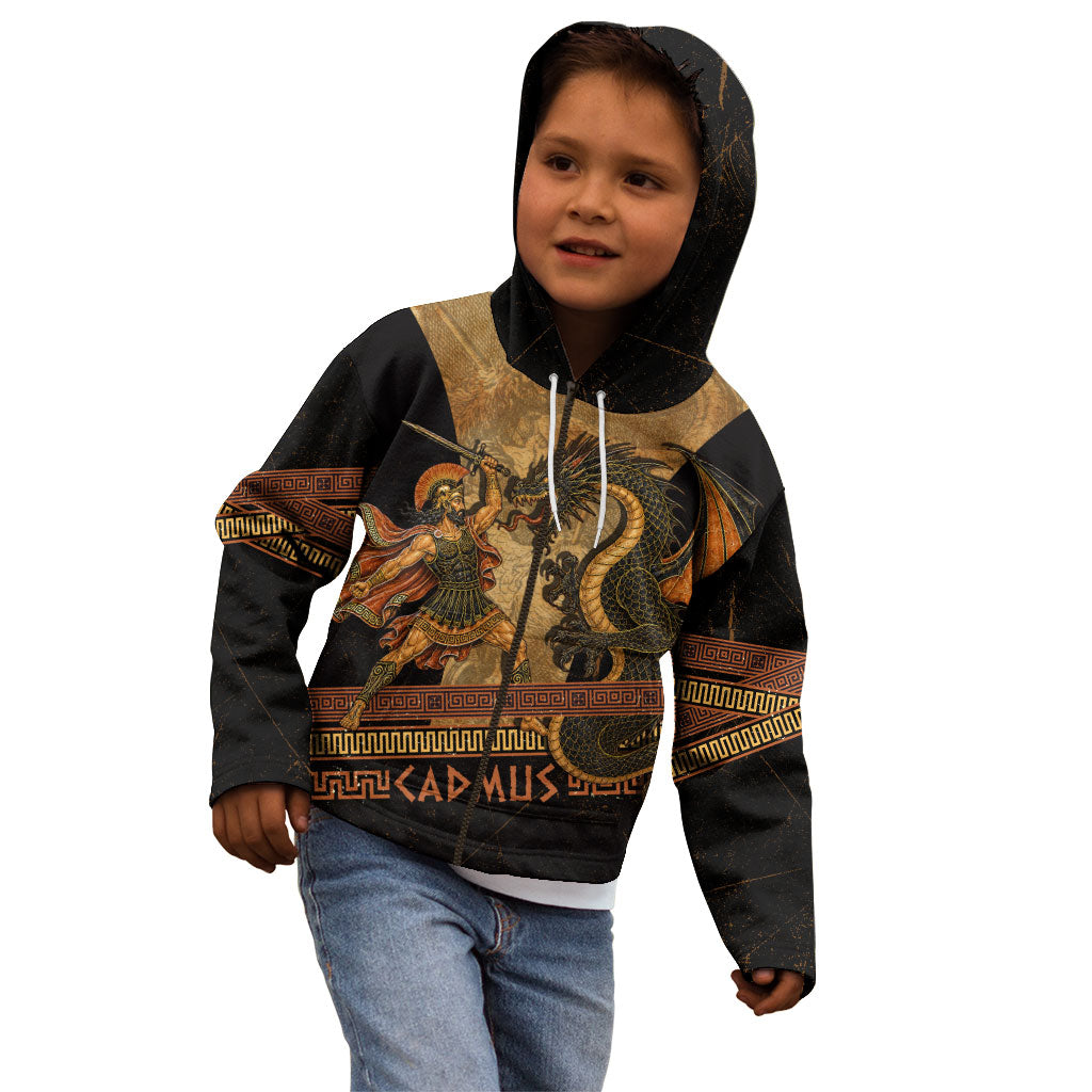 Cadmus Dragon Slayer Kid Hoodie Mythological Beast Battle Vintage Greek