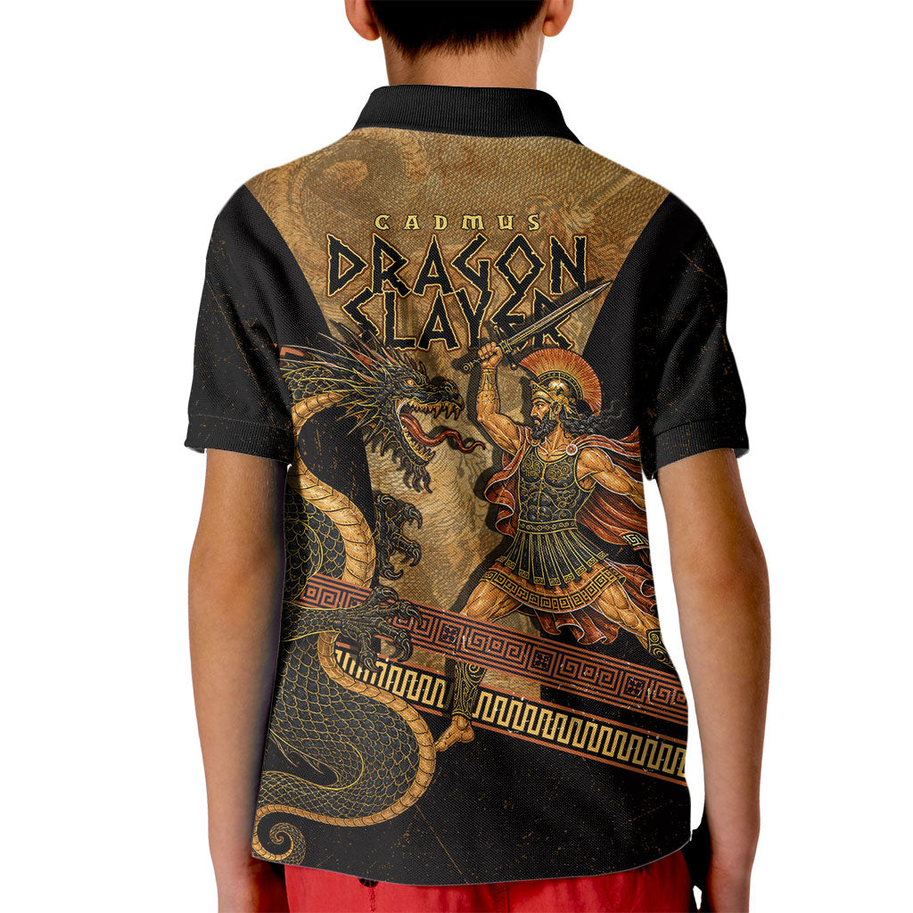 Cadmus Dragon Slayer Kid Polo Shirt Mythological Beast Battle Vintage Greek