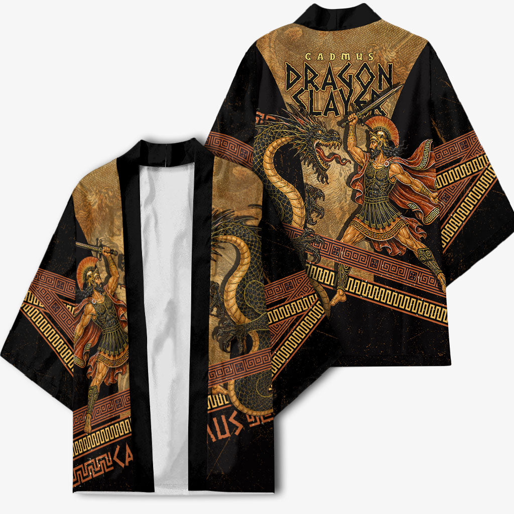 Cadmus Dragon Slayer Kimono Mythological Beast Battle Vintage Greek