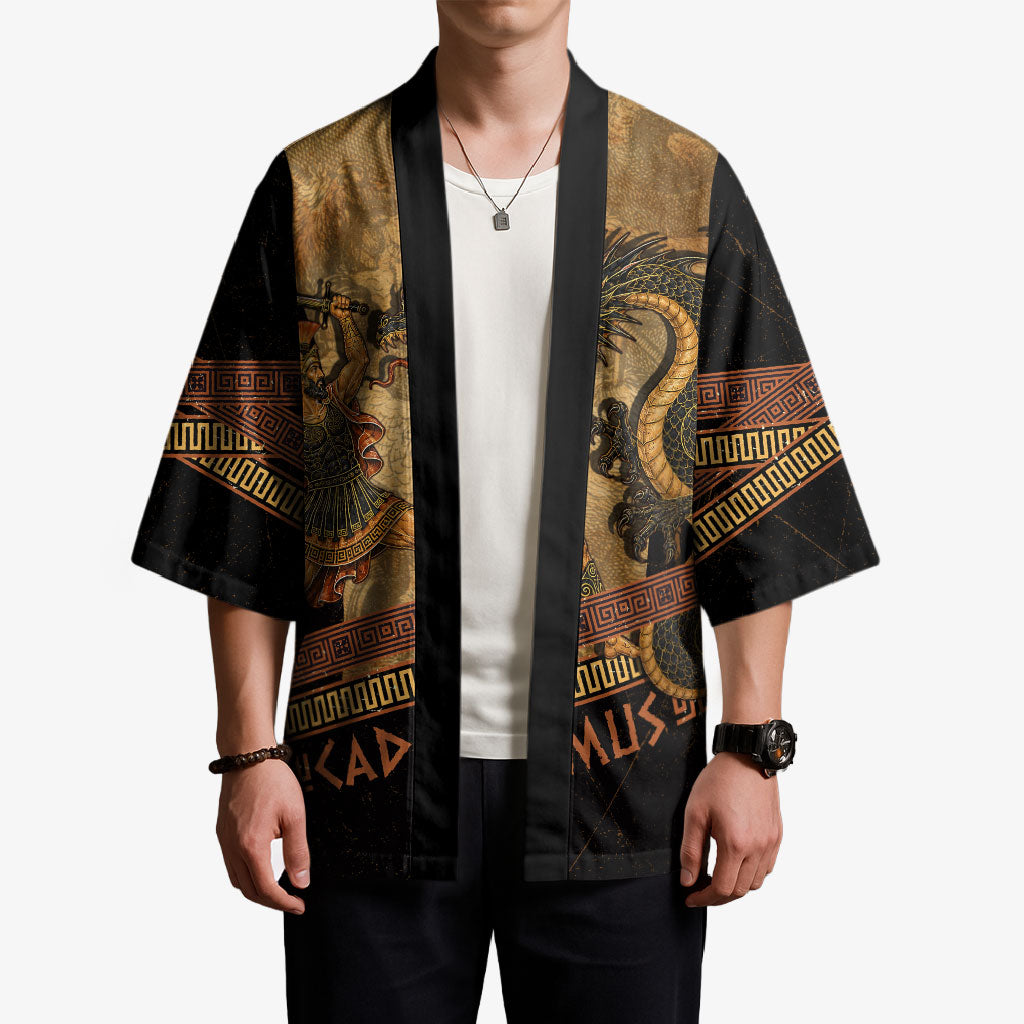 Cadmus Dragon Slayer Kimono Mythological Beast Battle Vintage Greek