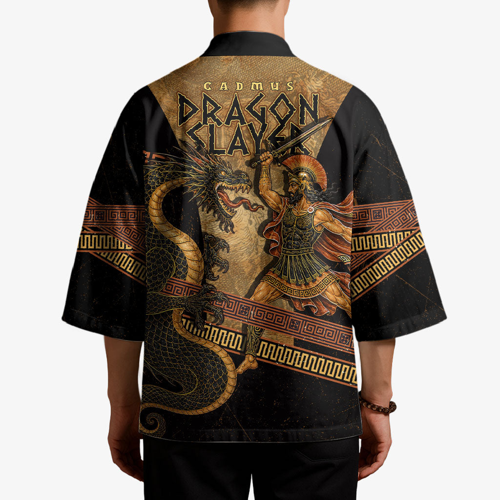 Cadmus Dragon Slayer Kimono Mythological Beast Battle Vintage Greek