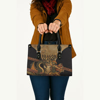 Cadmus Dragon Slayer Leather Bag Mythological Beast Battle Vintage Greek