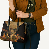 Cadmus Dragon Slayer Leather Bag Mythological Beast Battle Vintage Greek