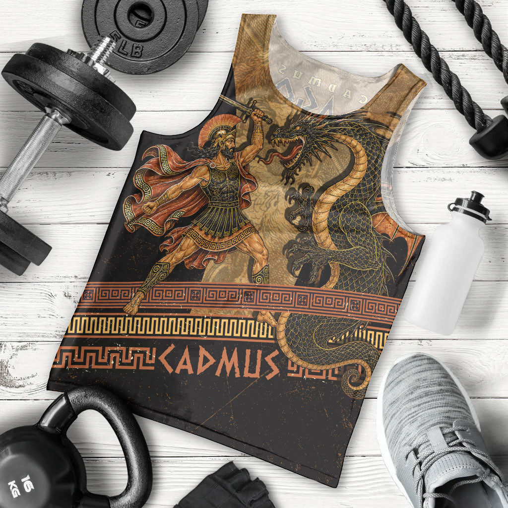 Cadmus Dragon Slayer Men Tank Top Mythological Beast Battle Vintage Greek