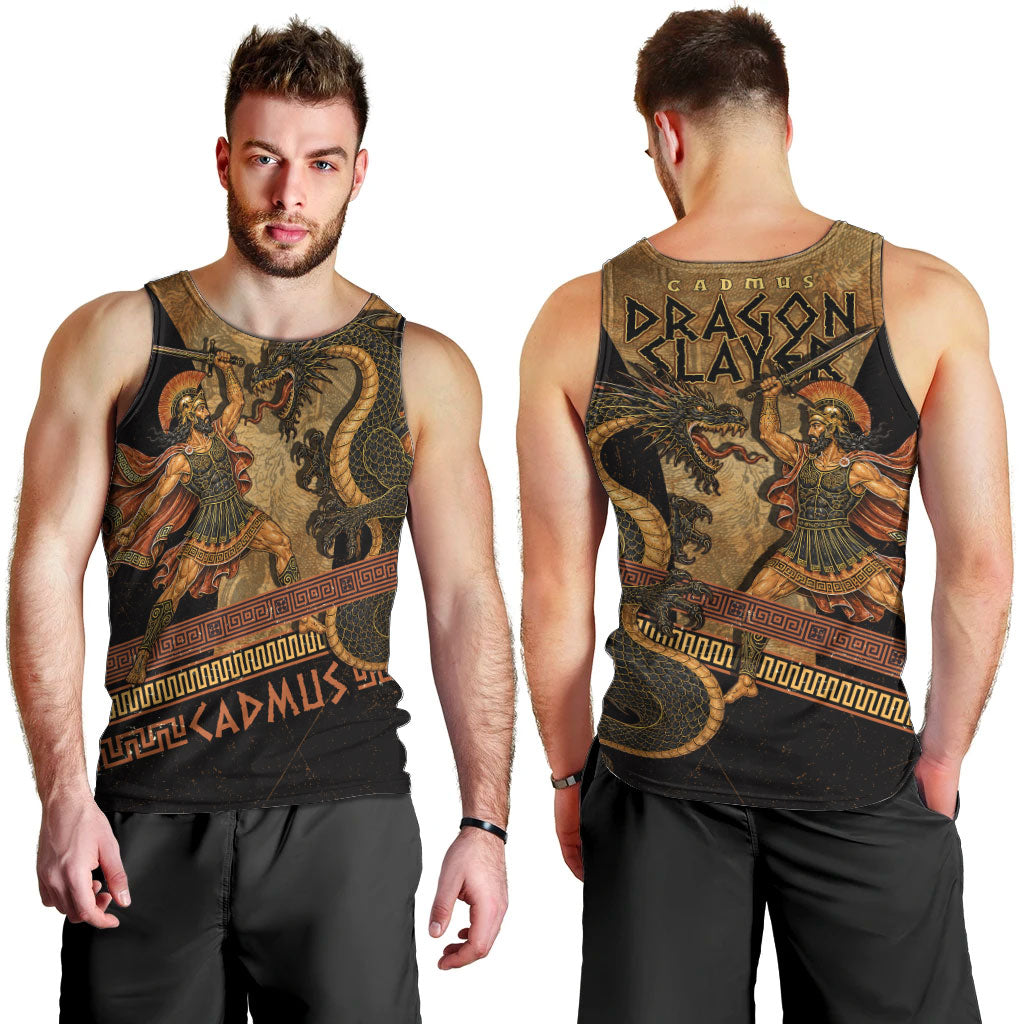 Cadmus Dragon Slayer Men Tank Top Mythological Beast Battle Vintage Greek
