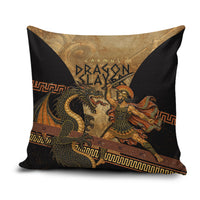 Cadmus Dragon Slayer Pillow Cover Mythological Beast Battle Vintage Greek