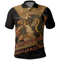 Cadmus Dragon Slayer Polo Shirt Mythological Beast Battle Vintage Greek