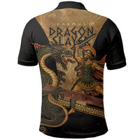 Cadmus Dragon Slayer Polo Shirt Mythological Beast Battle Vintage Greek