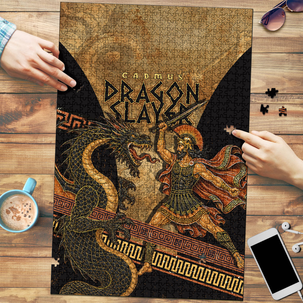 Cadmus Dragon Slayer Puzzle Mythological Beast Battle Vintage Greek