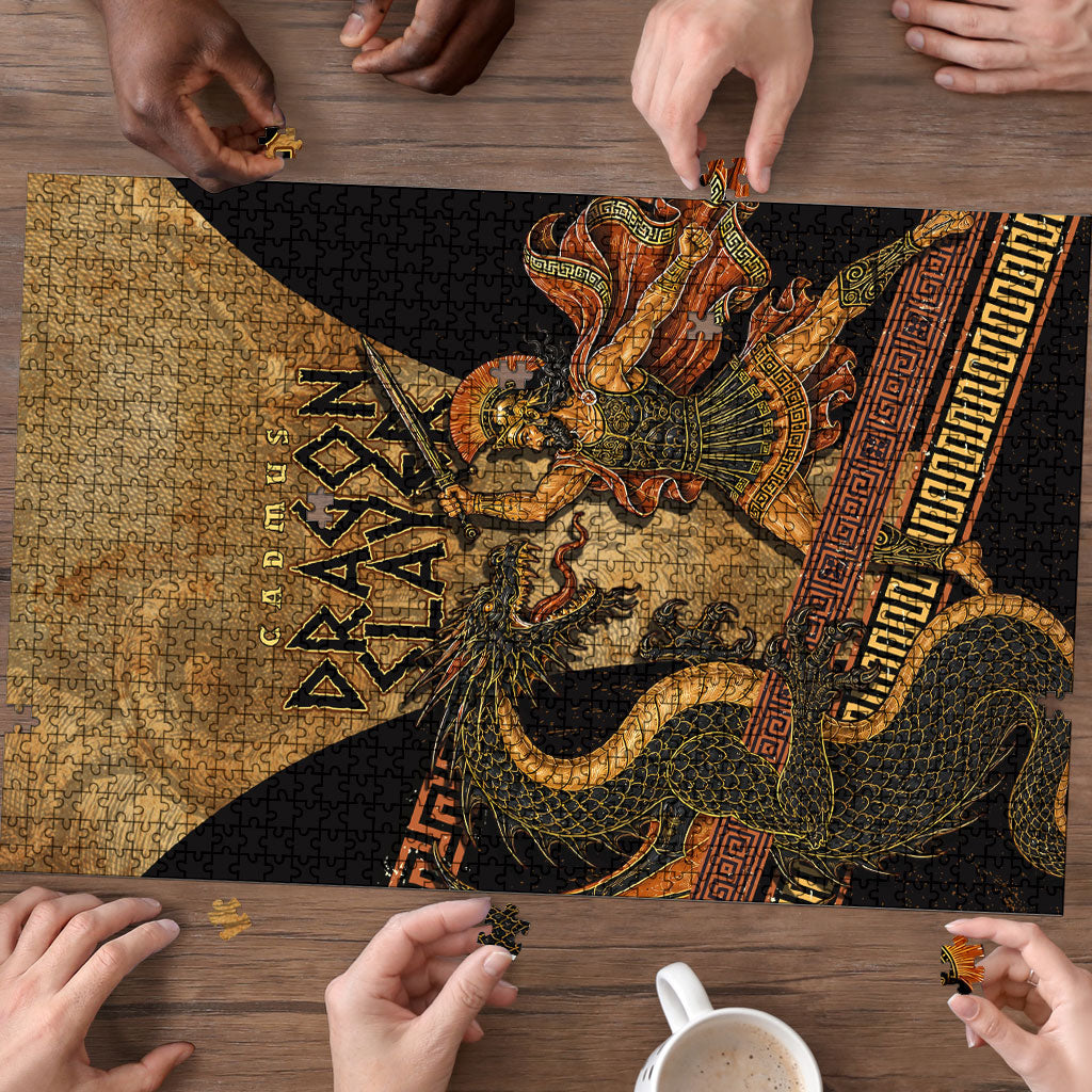 Cadmus Dragon Slayer Puzzle Mythological Beast Battle Vintage Greek