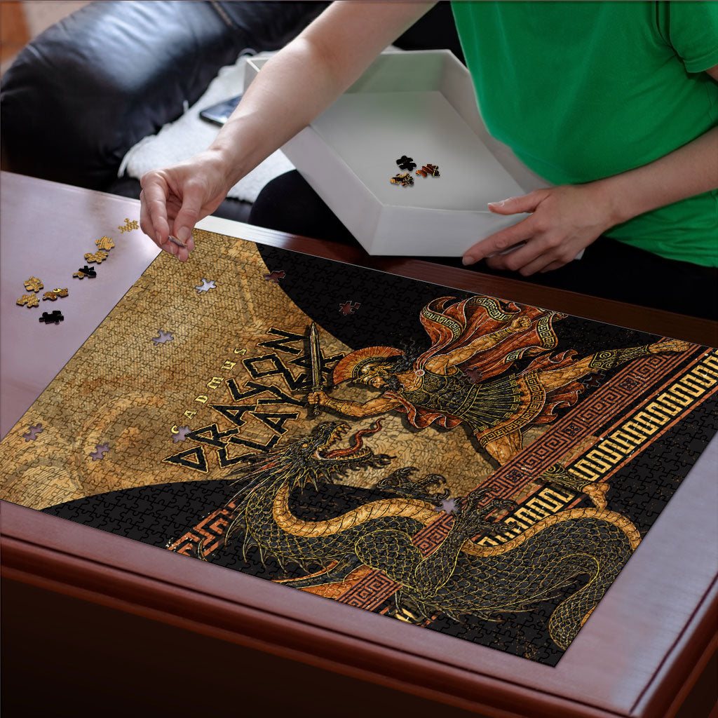 Cadmus Dragon Slayer Puzzle Mythological Beast Battle Vintage Greek