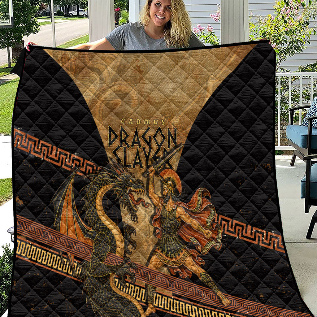 Cadmus Dragon Slayer Quilt Mythological Beast Battle Vintage Greek