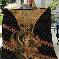 Cadmus Dragon Slayer Quilt Mythological Beast Battle Vintage Greek
