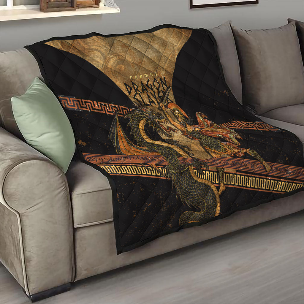 Cadmus Dragon Slayer Quilt Mythological Beast Battle Vintage Greek