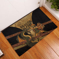 Cadmus Dragon Slayer Rubber Doormat Mythological Beast Battle Vintage Greek
