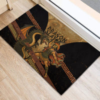 Cadmus Dragon Slayer Rubber Doormat Mythological Beast Battle Vintage Greek