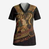 Cadmus Dragon Slayer Scrub Top Mythological Beast Battle Vintage Greek