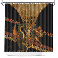 Cadmus Dragon Slayer Shower Curtain Mythological Beast Battle Vintage Greek