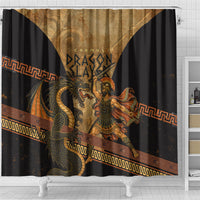 Cadmus Dragon Slayer Shower Curtain Mythological Beast Battle Vintage Greek