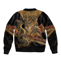 Cadmus Dragon Slayer Sleeve Zip Bomber Jacket Mythological Beast Battle Vintage Greek