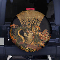 Cadmus Dragon Slayer Spare Tire Cover Mythological Beast Battle Vintage Greek