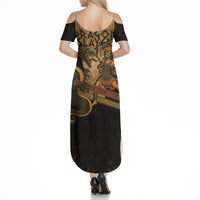 Cadmus Dragon Slayer Summer Maxi Dress Mythological Beast Battle Vintage Greek