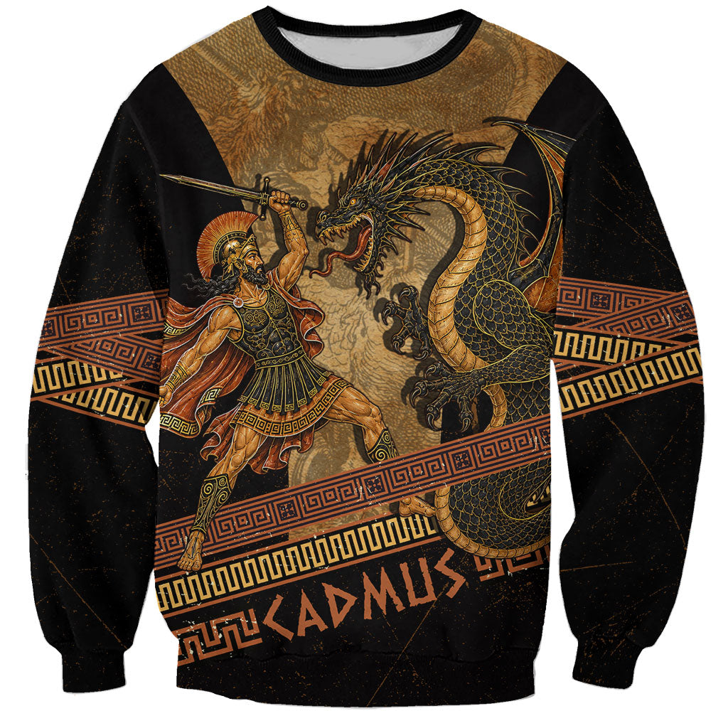 Cadmus Dragon Slayer Sweatshirt Mythological Beast Battle Vintage Greek