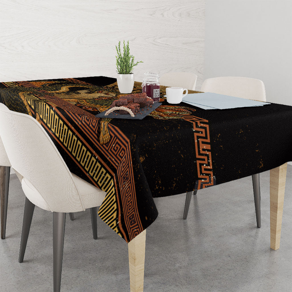 Cadmus Dragon Slayer Tablecloth Mythological Beast Battle Vintage Greek