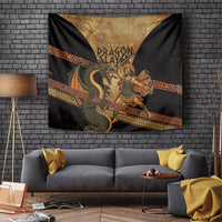 Cadmus Dragon Slayer Tapestry Mythological Beast Battle Vintage Greek