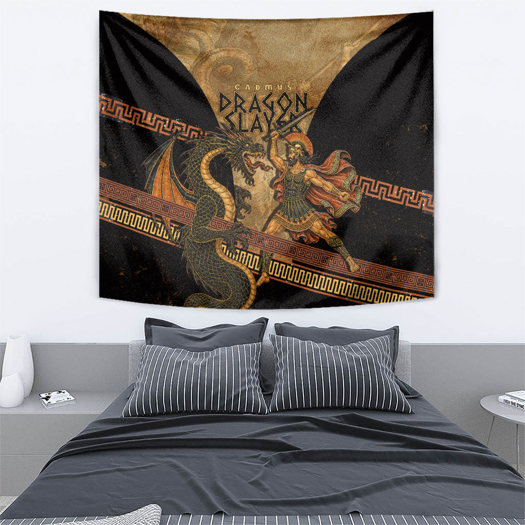 Cadmus Dragon Slayer Tapestry Mythological Beast Battle Vintage Greek