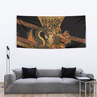 Cadmus Dragon Slayer Tapestry Mythological Beast Battle Vintage Greek