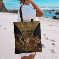 Cadmus Dragon Slayer Tote Bag Mythological Beast Battle Vintage Greek
