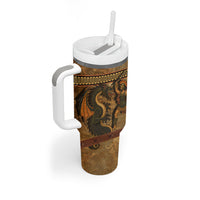 Cadmus Dragon Slayer Tumbler With Handle Mythological Beast Battle Vintage Greek