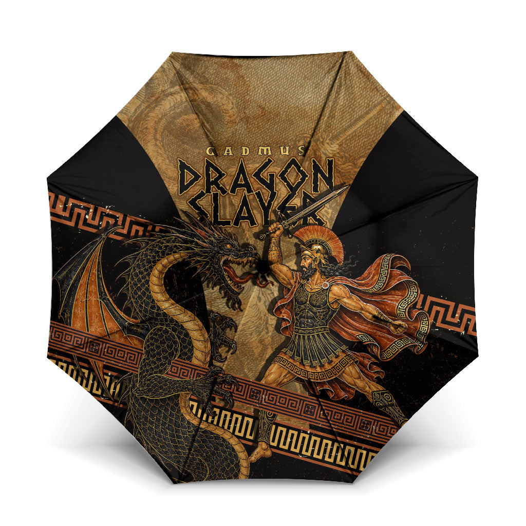 Cadmus Dragon Slayer Umbrella Mythological Beast Battle Vintage Greek