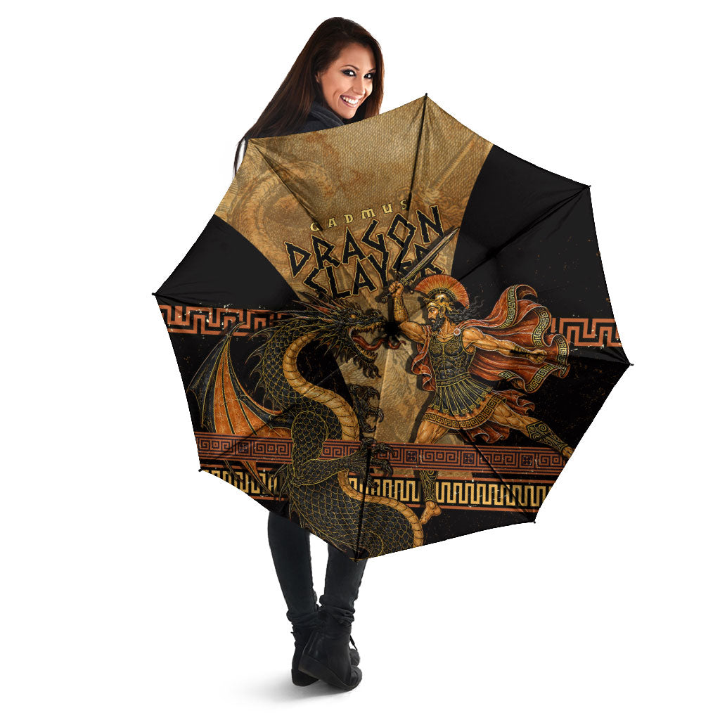 Cadmus Dragon Slayer Umbrella Mythological Beast Battle Vintage Greek