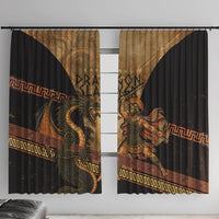 Cadmus Dragon Slayer Window Curtain Mythological Beast Battle Vintage Greek