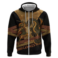 Cadmus Dragon Slayer Zip Hoodie Mythological Beast Battle Vintage Greek
