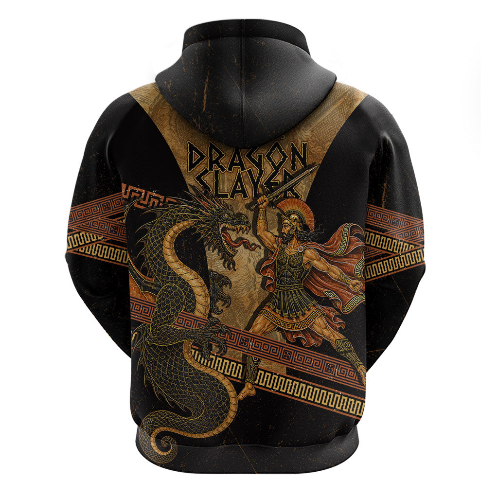 Cadmus Dragon Slayer Zip Hoodie Mythological Beast Battle Vintage Greek