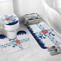 Finland Christmas Bathroom Set with Reindeer Forest Crest and Nordic Pattern Design - Wonder Print Shop