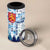Finland Christmas 4 in 1 Can Cooler Tumbler with Reindeer Forest Crest and Nordic Pattern Design - Wonder Print Shop