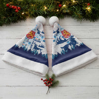 Finland Christmas Santa Hat with Reindeer Forest Crest and Nordic Pattern Design - Wonder Print Shop