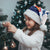 Finland Christmas Santa Hat with Reindeer Forest Crest and Nordic Pattern Design - Wonder Print Shop