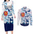 Finland Christmas Couples Matching Long Sleeve Bodycon Dress and Long Sleeve Button Shirt with Reindeer Forest Crest and Nordic Pattern Design - Wonder Print Shop